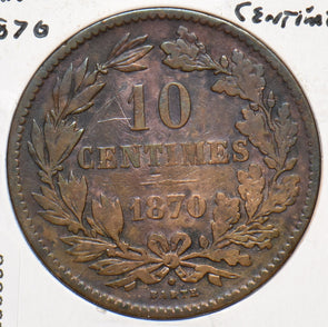 Luxembourg 1870 10 Centimes Lion animal 296098 combine shipping