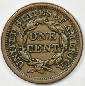 1854 Braided Hair Large Cent AU/XF U0377