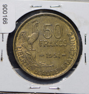 France 1951 50 Francs Rooster animal  900166 combine shipping