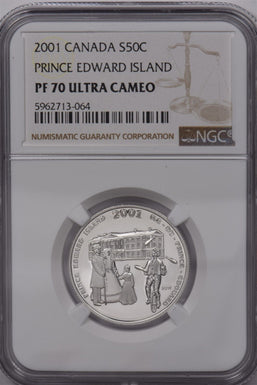 Canada 2001 50 Cents Silver NGC Proof 70 Ultra Cameo Prince Edward Island NG1659