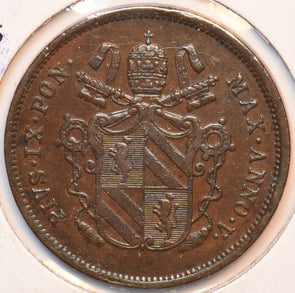 Italian States 1850 R 2 Baiocchi Papel States. Vatican 490597 combine shipping