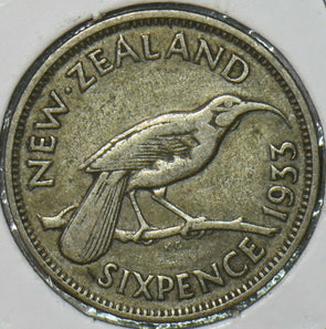 New Zealand 1933 6 Pence Huia Bird animal 196475 combine shipping