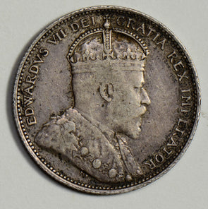 Canada 1910 25 Cents silver  CA0282 combine shipping