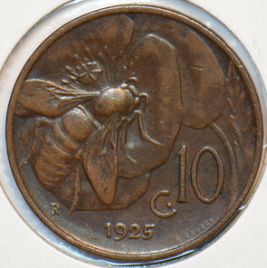 Italy 1925 10 Centesimi Honey Bee animal 151366 combine shipping