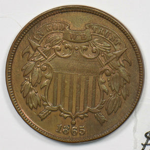 1865 Two Cents AU/ UNC U0197