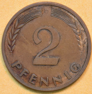 Germany 1950 2 Pfennig 902346 combine shipping