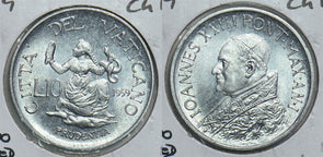 Vatican 1959 10 Lire Ch BU 299125 combine shipping