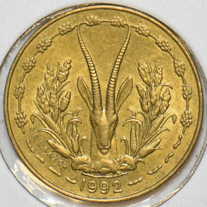 West African States 1992 5 Francs Gazelle animal 152647 combine shipping