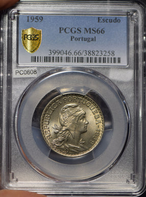 Portugal 1959 Escudo PCGS MS66 PC0608 combine shipping