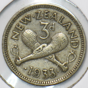 New Zealand 1933 3 Pence 903241 combine shipping