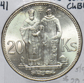 Slovakia 1941 20 Korun CH BU 295076 combine shipping