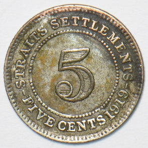 Straits Settlements 1919 5 Cents 903283 combine shipping