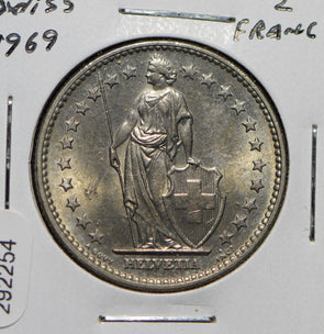 Swiss Cantons 1969 2 Francs  292254 combine shipping
