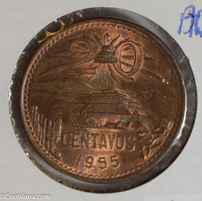 Mexico 1955 20 Centavos BU M0287 combine shipping
