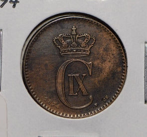 Denmark 1874 2 Ore Porpoise animal  901359 combine shipping