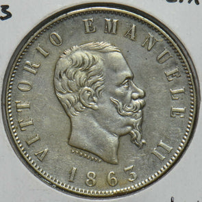 Italy 1863 2 Lire I0522 combine shipping