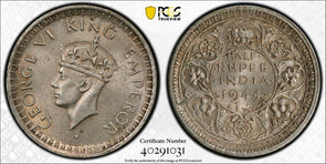India British 1944 L 1/2 Rupee PCGS MS62 SW-9.64 PC1000 combine shipping