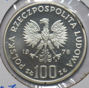 Poland 1978 Silver 100 Zlotych Eagle animal proof 292790 combine shipping