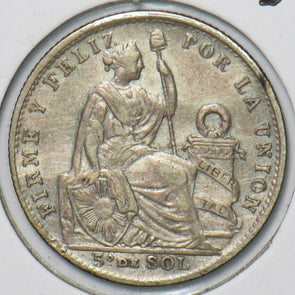 Peru 1901 1/5 Sol 295721 combine shipping