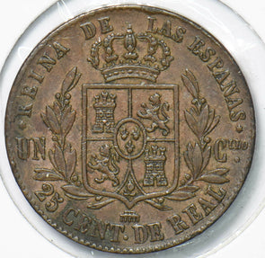 Spain 1860 Isabel II 25 Centimos Lion animal Lion 292827 combine shipping