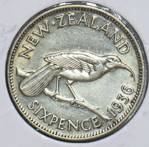 New Zealand 1936 6 Pence Huia bird 298666 combine shipping