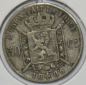 Belgium 1886 50 Centimes 151645 combine shipping