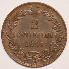 Italy 1897 2 Centesimi 296735 combine shipping