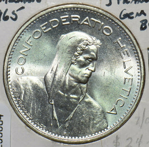 Switzerland 1965 B 5 Francs Gem BU 295684 combine shipping