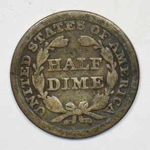 1847 Seated Half Dime 90% silver VG U0215