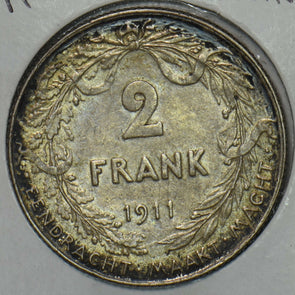 Belgium 1911 2 Frank 296760 combine shipping
