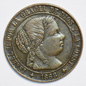 Spain 1868 1/2 Centimo 0 240809 combine shipping