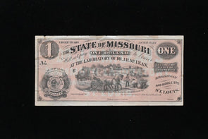 US 1870 's $1 Missouri Dr. J.H. McLean Advertising Note very scarce! RC0675 com