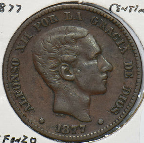 Spain 1877 10 Centimos 240303 combine shipping