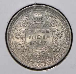 British India 1943 1/2 Rupee  291901 combine shipping
