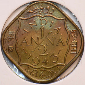 India British 1943 1/2 Anna 900586 combine shipping