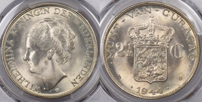 Curacao 1944 D 2 1/2 Gulden PCGS MS 64 PC1460 combine shipping