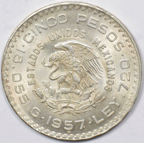 Mexico 1957 5 Pesos Eagle with Snake M0392 combine shipping