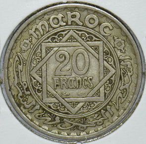 Morocco 1946 AH 1366 20 Francs 191667 combine shipping