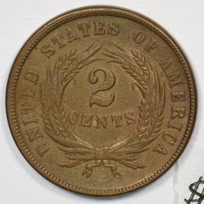 1865 Two Cents AU/ UNC U0197