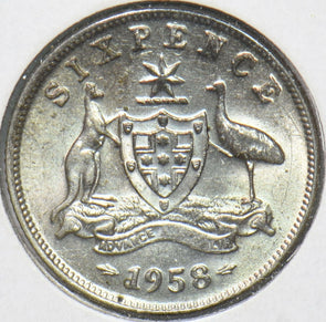 Australia 1958 6 Pence Kangaroo animal Emu  291001 combine shipping