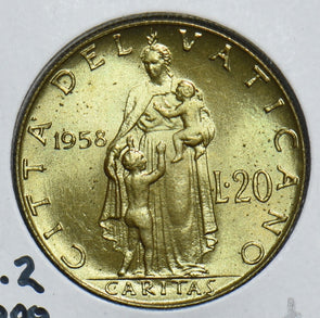 Vatican 1958 20 Lire 198608 combine shipping