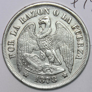 Chile 1878 Peso Condor animal C0416 combine shipping