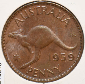 Australia 1959 Penny Kangaroo animal 240018 combine shipping