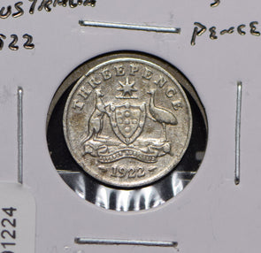 Australia 1922 3 Pence Kangaroo animal Moorhen  191224 combine shipping