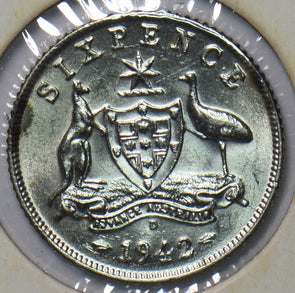 Australia 1942 D 6 Pence Kangaroo animal 193644 combine shipping