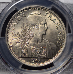 French Indo China 1947 Piastre PCGS MS63 lustrous PC0390 combine shipping