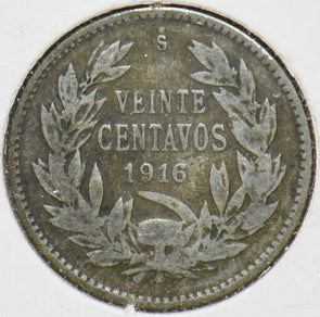 Chile 1916 20 Centavos Vulture animal 192033 combine shipping