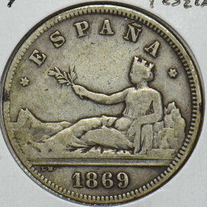 Spain 1869 2 Pesetas 297164 combine shipping