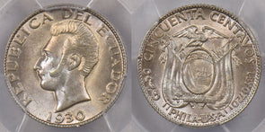 Ecuador 1930 50 Centavos Eagle animal PCGS MS 64 Phila-USA PC1461 combine shippi