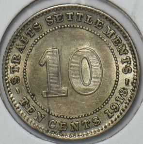 Straits Settlements 1918 10 Cents 296034 combine shipping